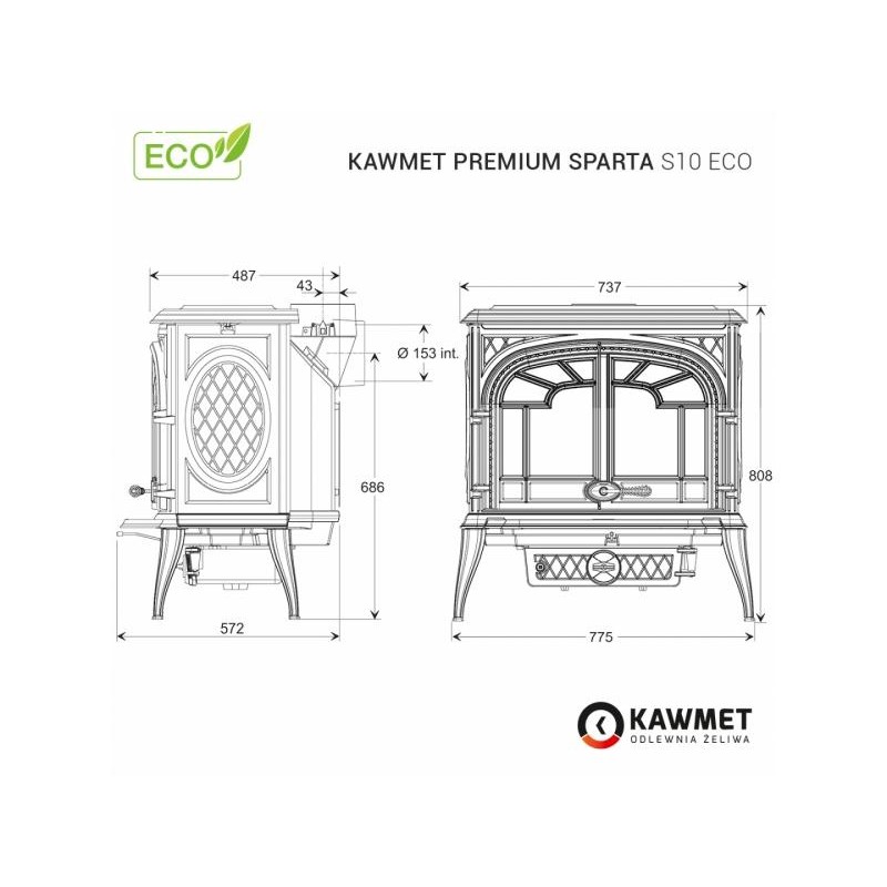 Ketaus krosnelė KAWMET Premium SPARTA S10 ECO
