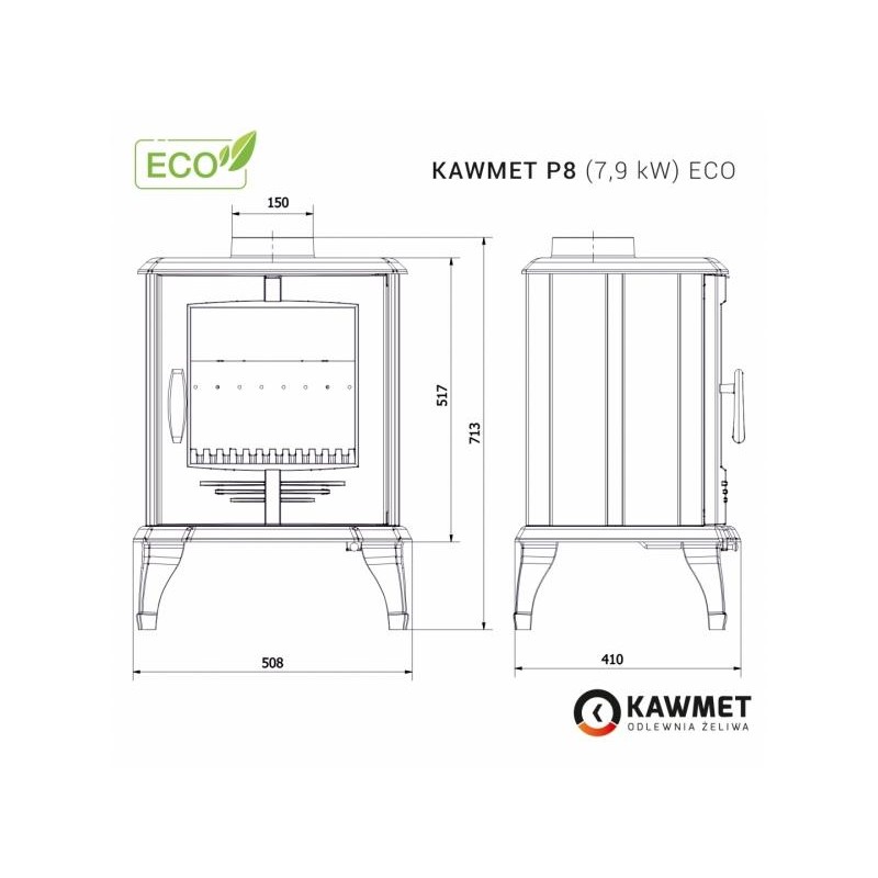 Ketaus krosnelė KAWMET P8 (7,9 kW) ECO