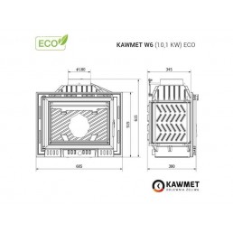 Ketaus įdėklas židiniui KAWMET W6 10,1 kW ECO