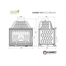 Ketaus įdėklas židiniui KAWMET W17 16,1 kW ECO