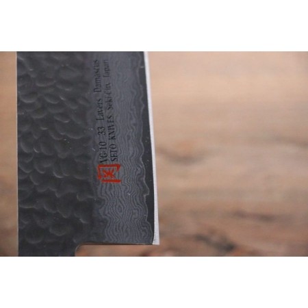 Japoniškas peilis Iseya VG10 Damascus Santoku 180mm